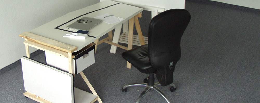 Arbeitsplatz Desk flexible Konstruktion Mock up